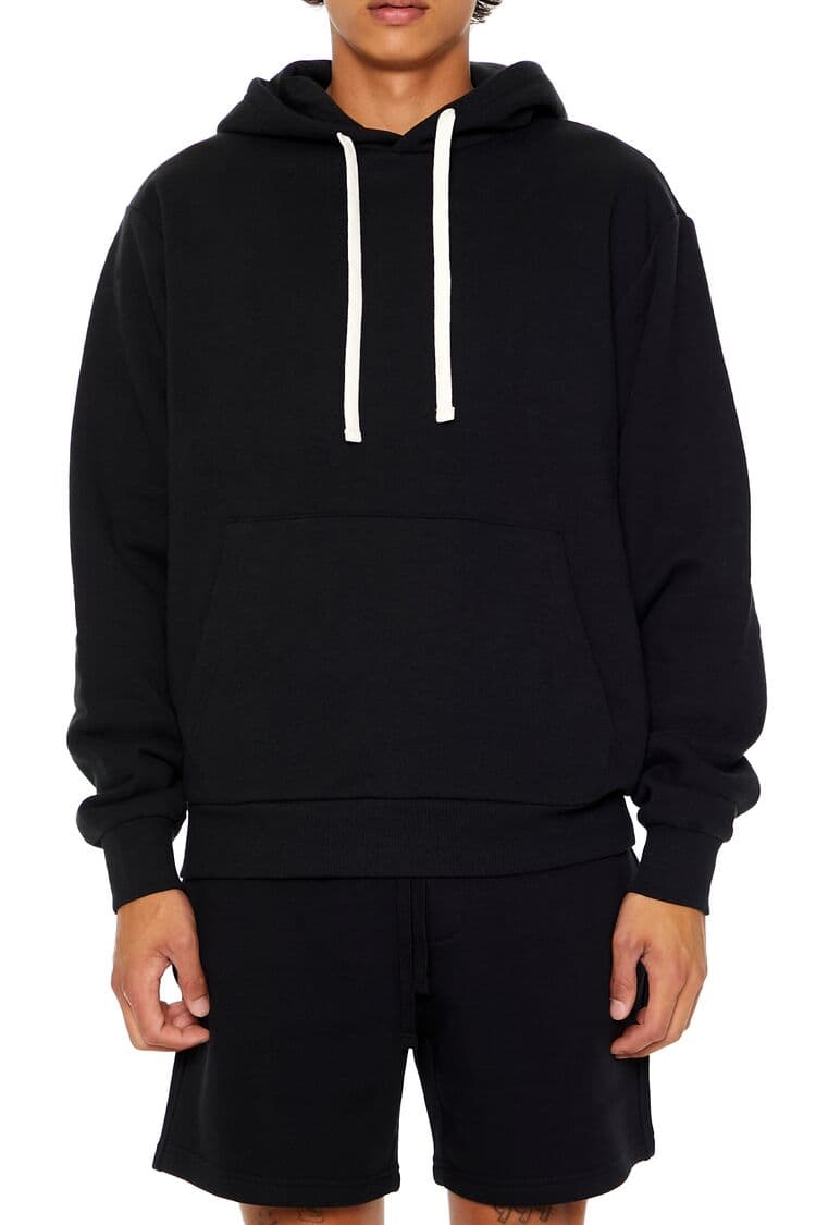 Pamuk Karışımlı Düşük Kollu Kapüşonlu Hoodie