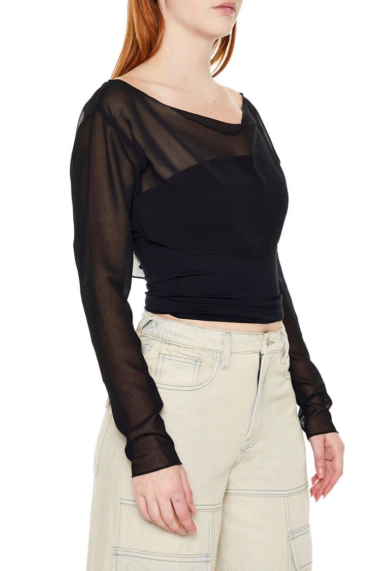 Transparan Şifon Bluz