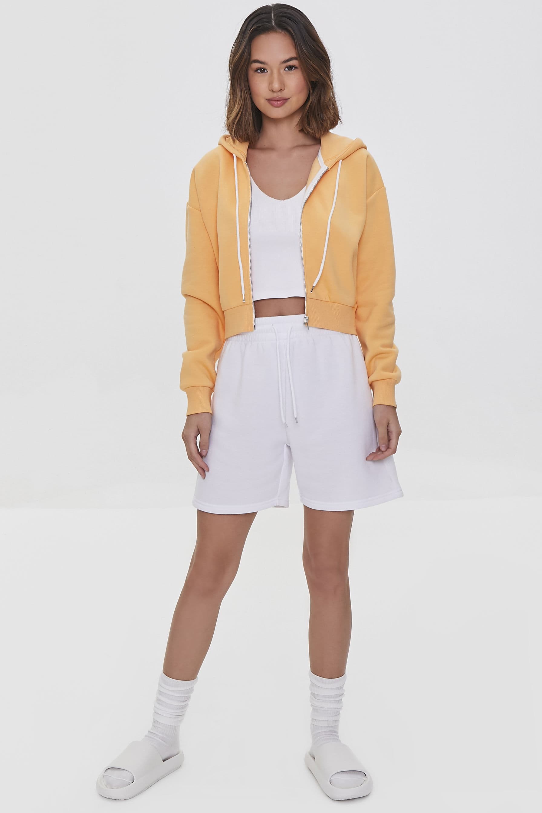 Basic Polar Fermuarlı Kapüşonlu Sweatshirt