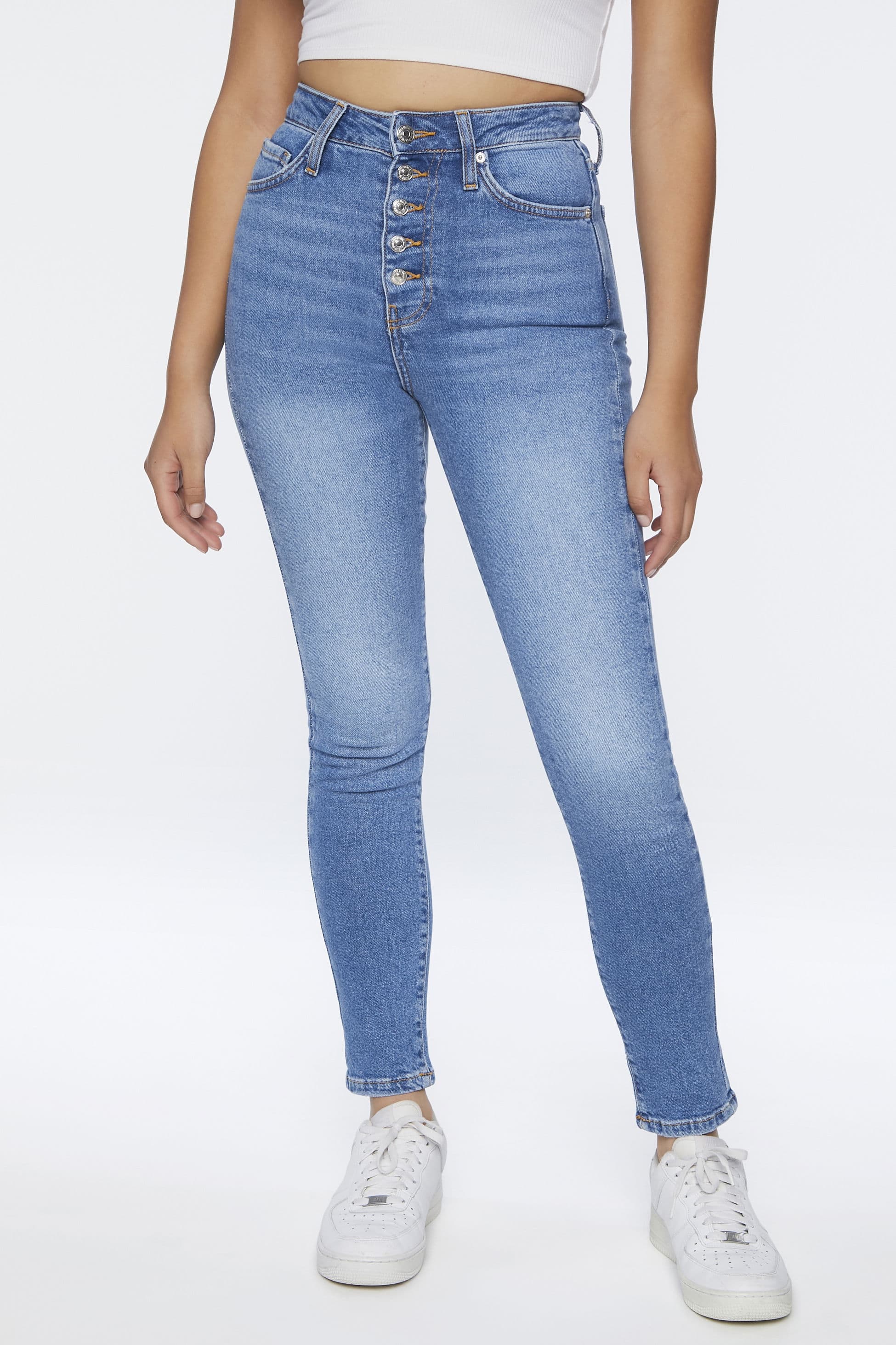 Düğme Detaylı Skinny Jean Pantolon