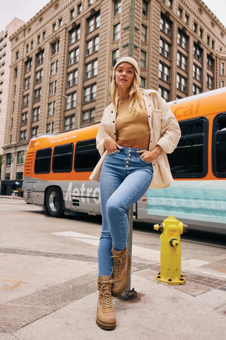 Düğme Detaylı Skinny Jean Pantolon