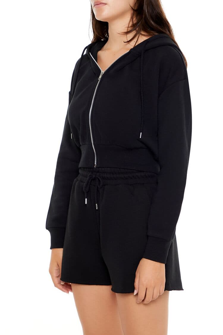 Basic Polar Fermuarlı Kapüşonlu Sweatshirt