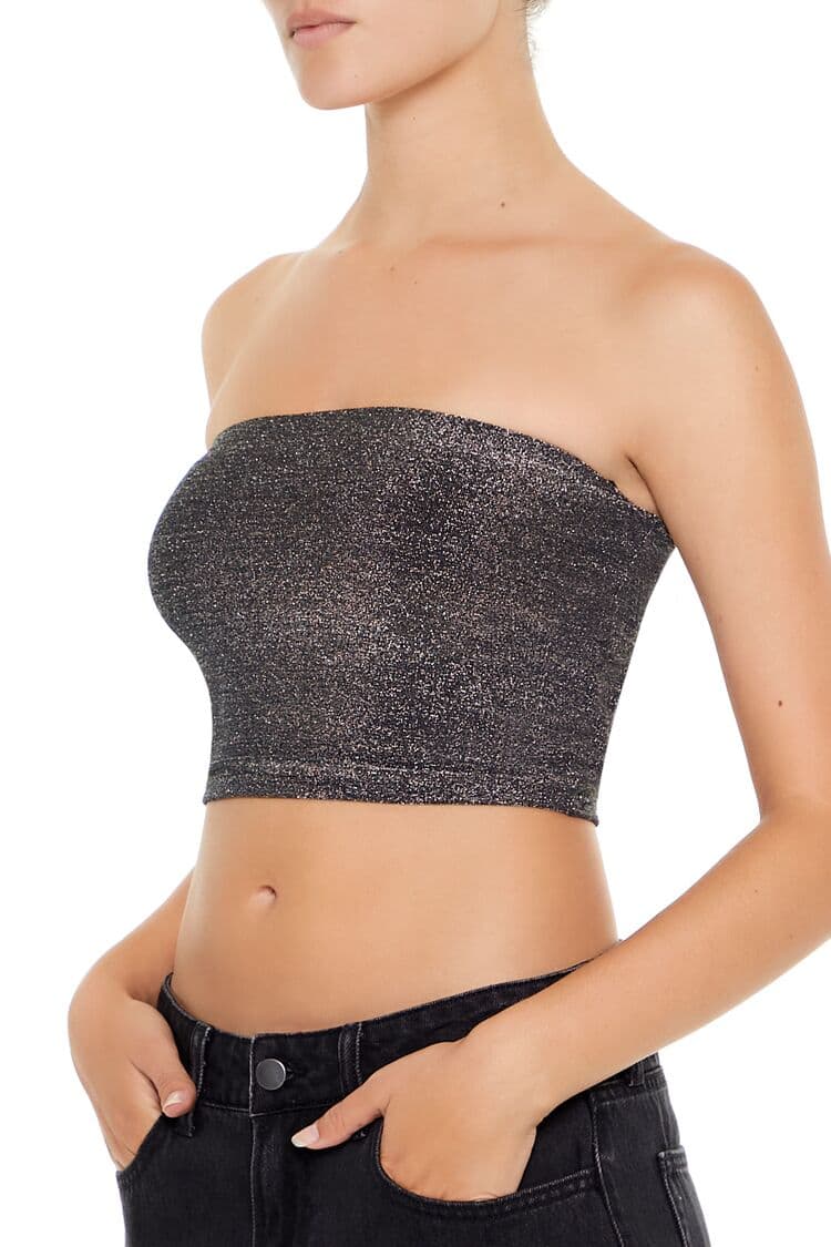Glitter Desenli Straplez Büstiyer