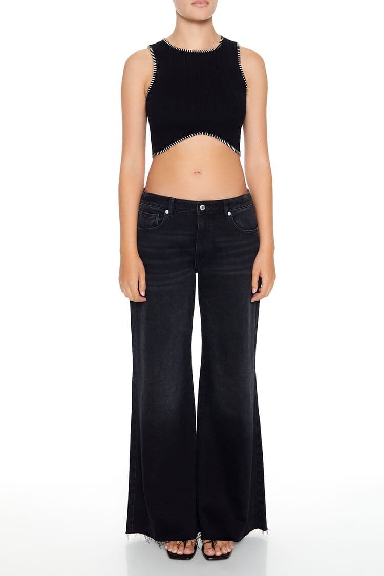 Yuvarlak Yaka Crop Bluz