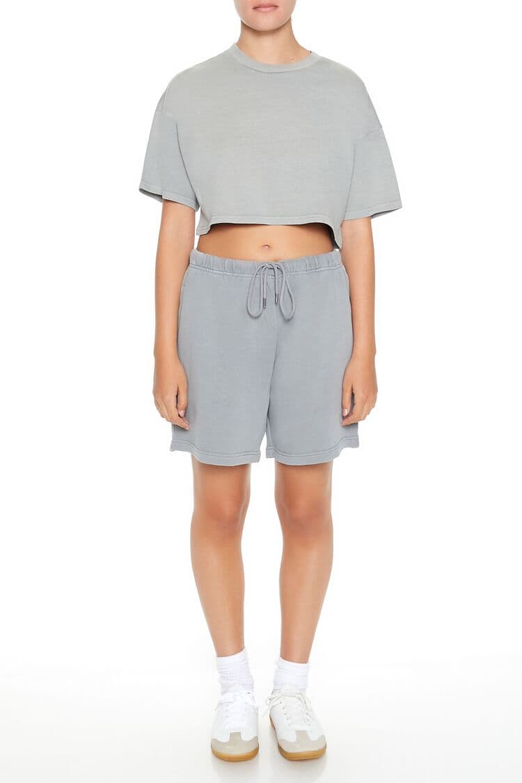 Yuvarlak Yaka Crop T-Shirt