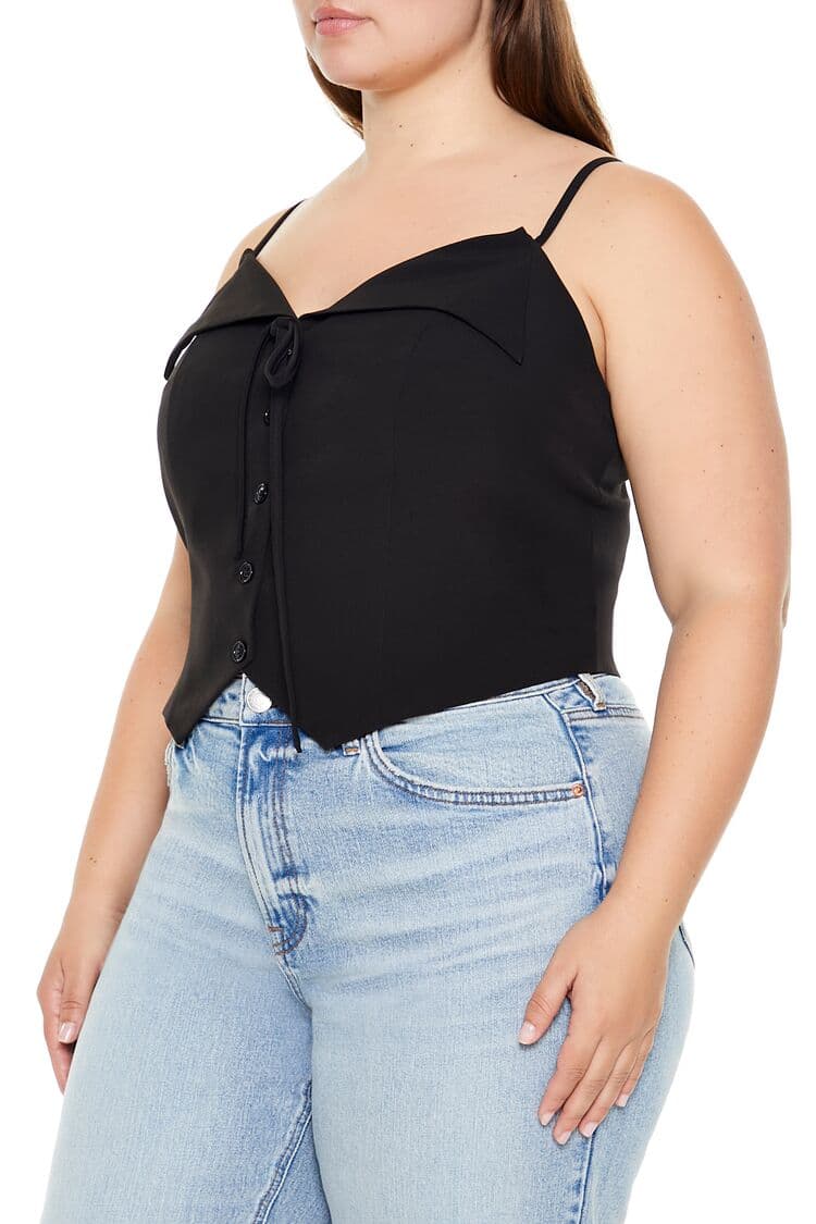 Plus Size Düğmeli Bluz