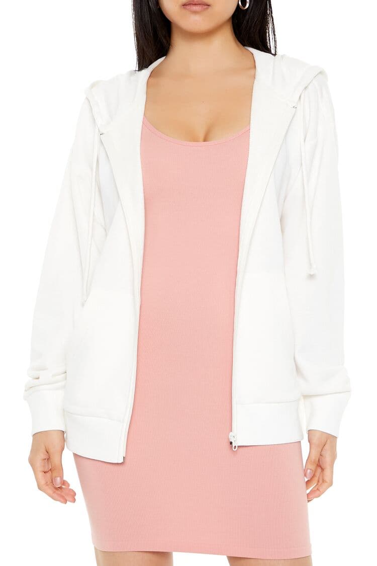 Oversize Fermuarlı Kapüşonlu Sweatshirt