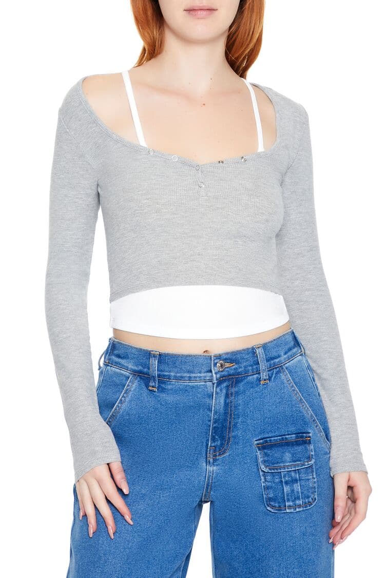 Çift Katlı Crop Bluz