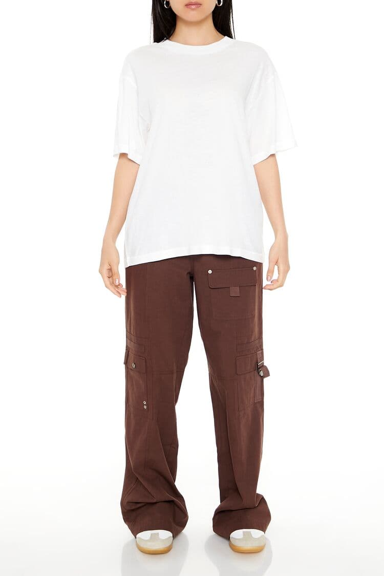 Düşük Kol Pamuklu Tişört