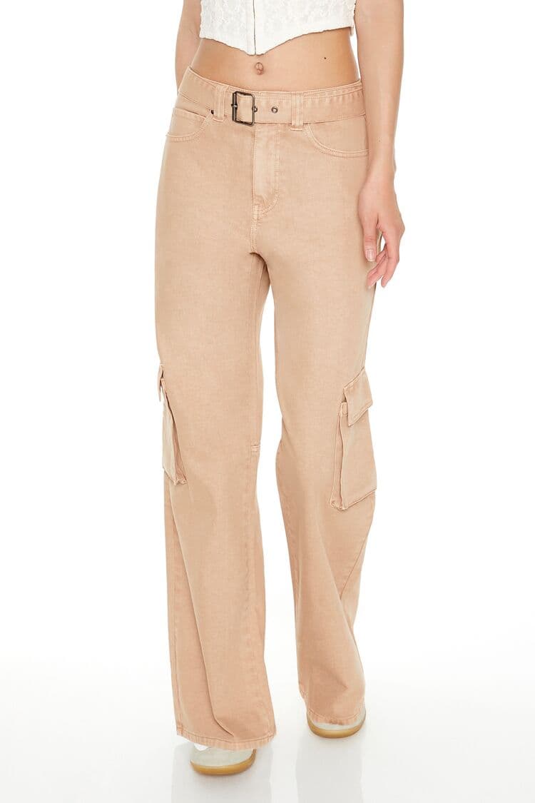 Kemerli Straight Kargo Pantolon