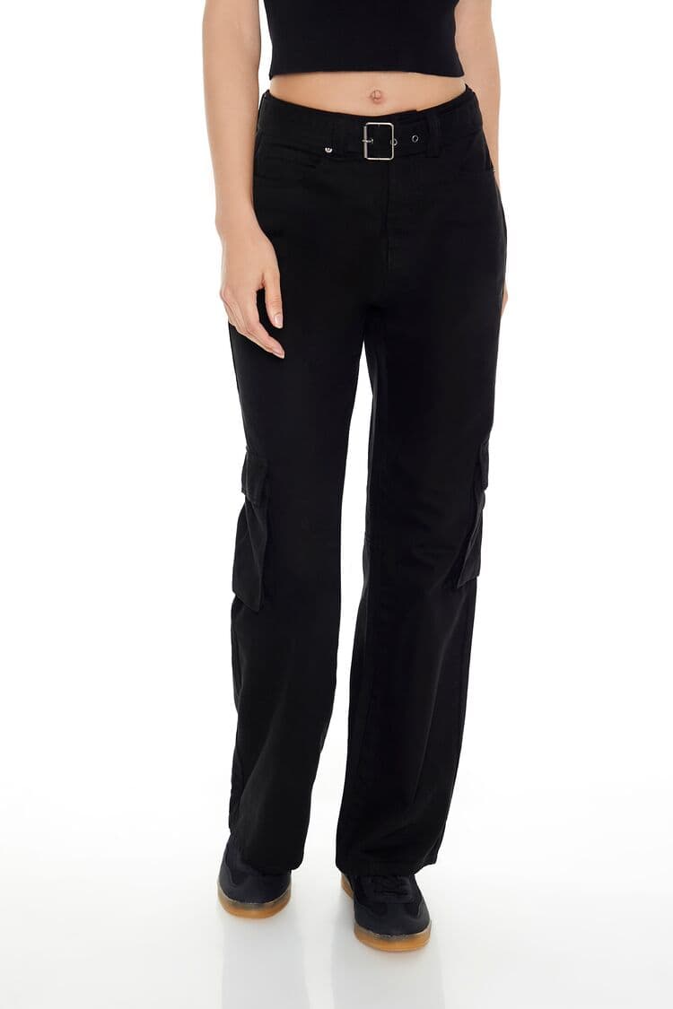 Kemerli Straight Kargo Pantolon