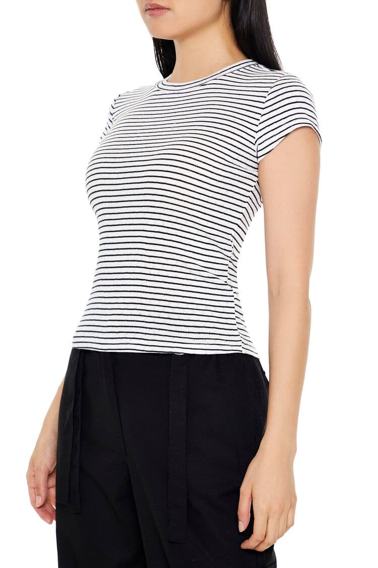 Çizgili Baby Tee Tişört