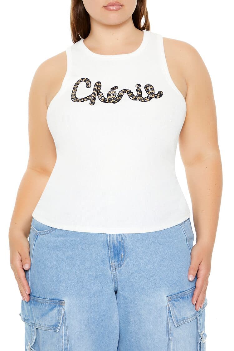 Plus Size İşlemeli Crop Atlet