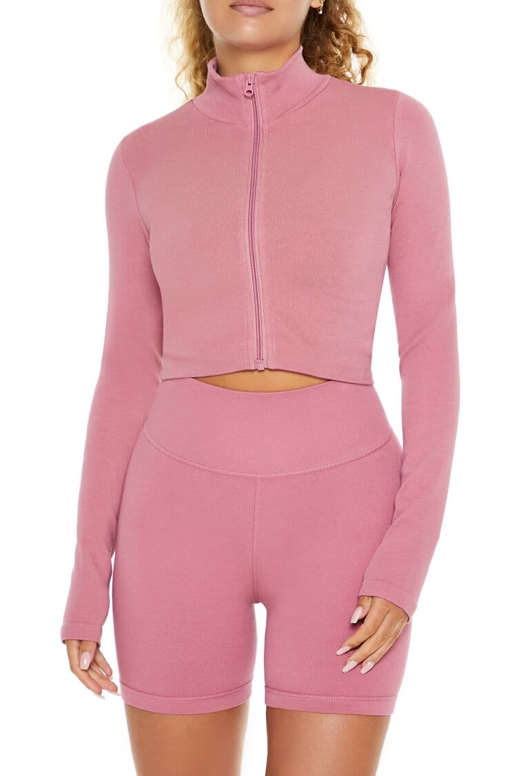 Dikişsiz Spor Zip-Up Ceket