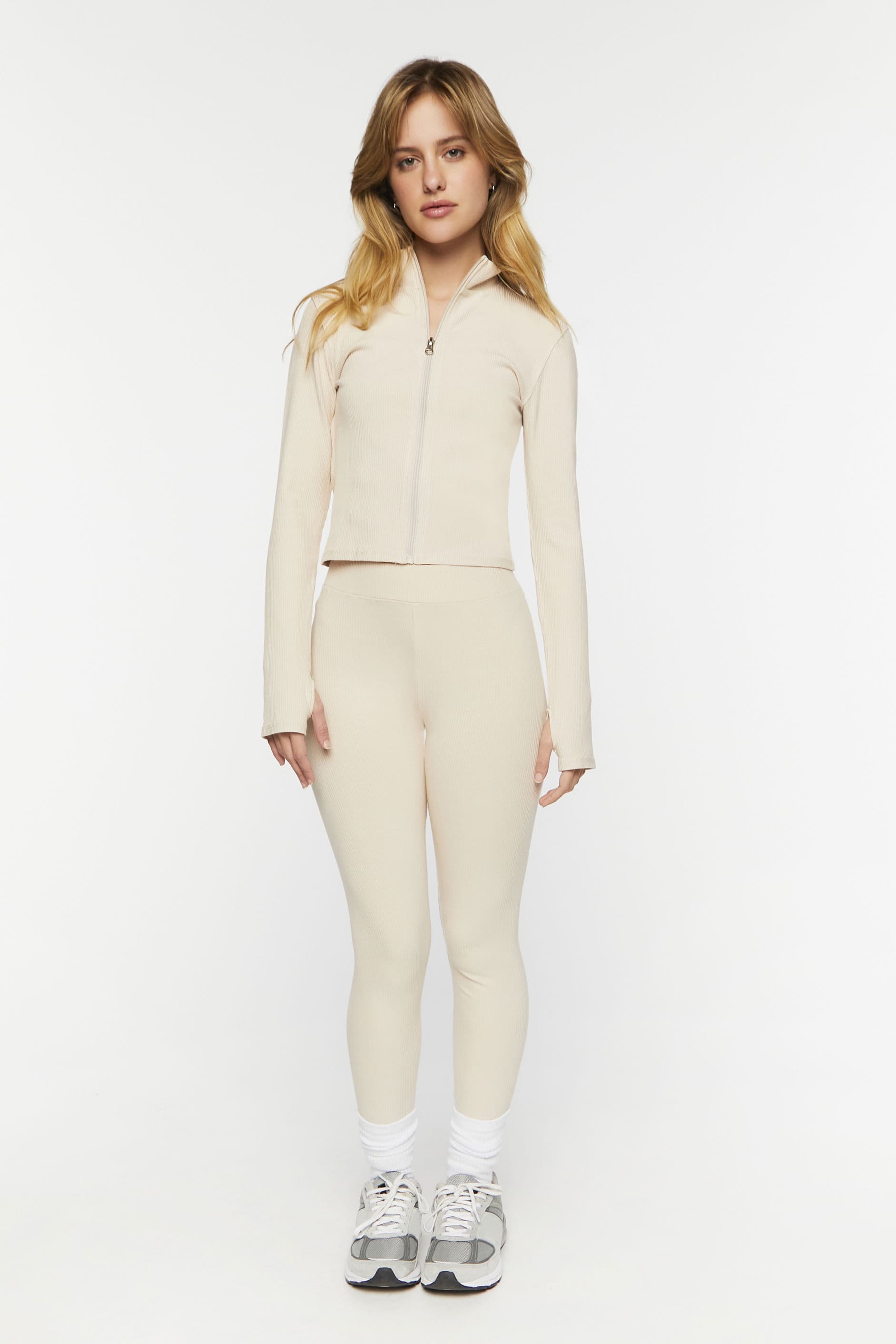 Fitilli Triko Yüksek Yaka Spor Ceket