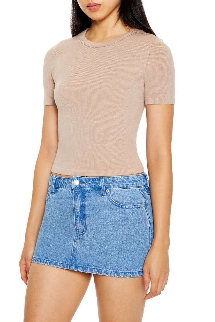 Dikişsiz Ribanalı Tişört