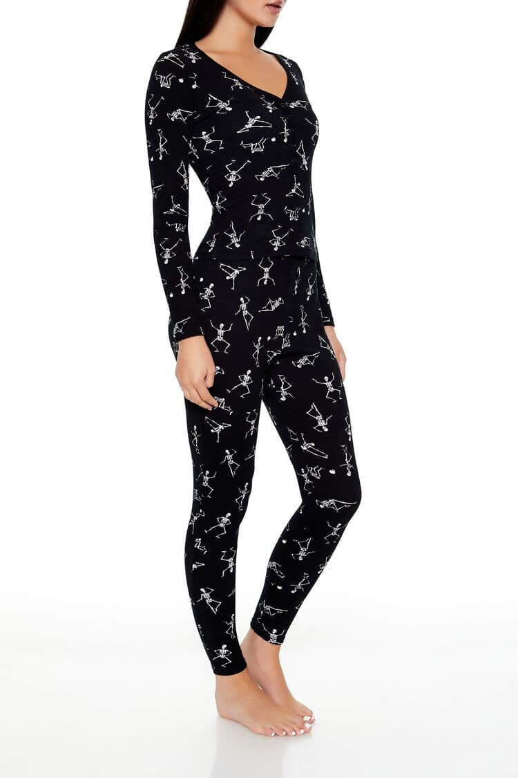 İskelet Desenli Pijama Takımı