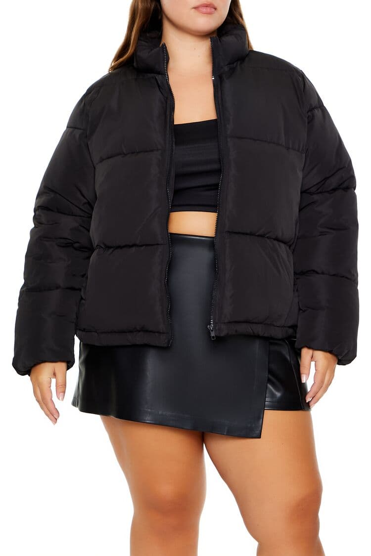 Plus Size Şişme Mont