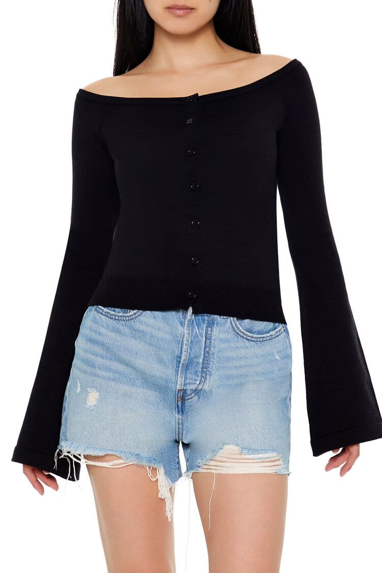 Düşük Omuz Triko Hırka