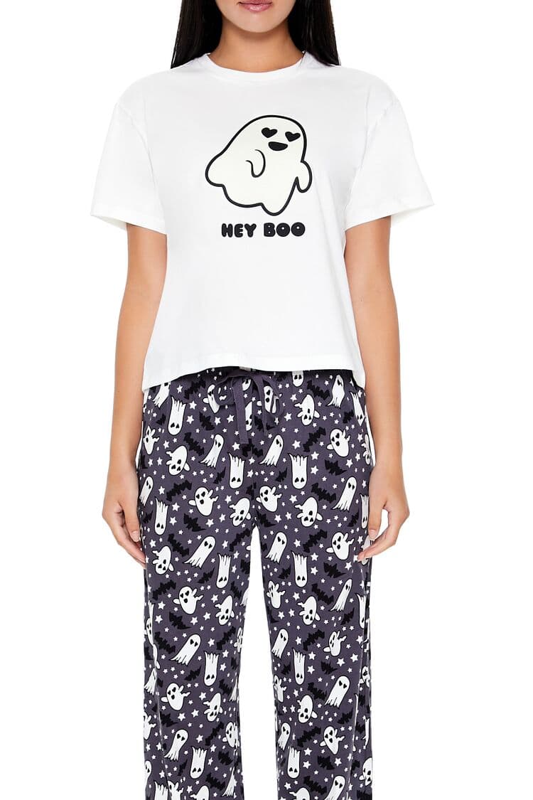 Hey Boo Baskılı Pijama Takımı