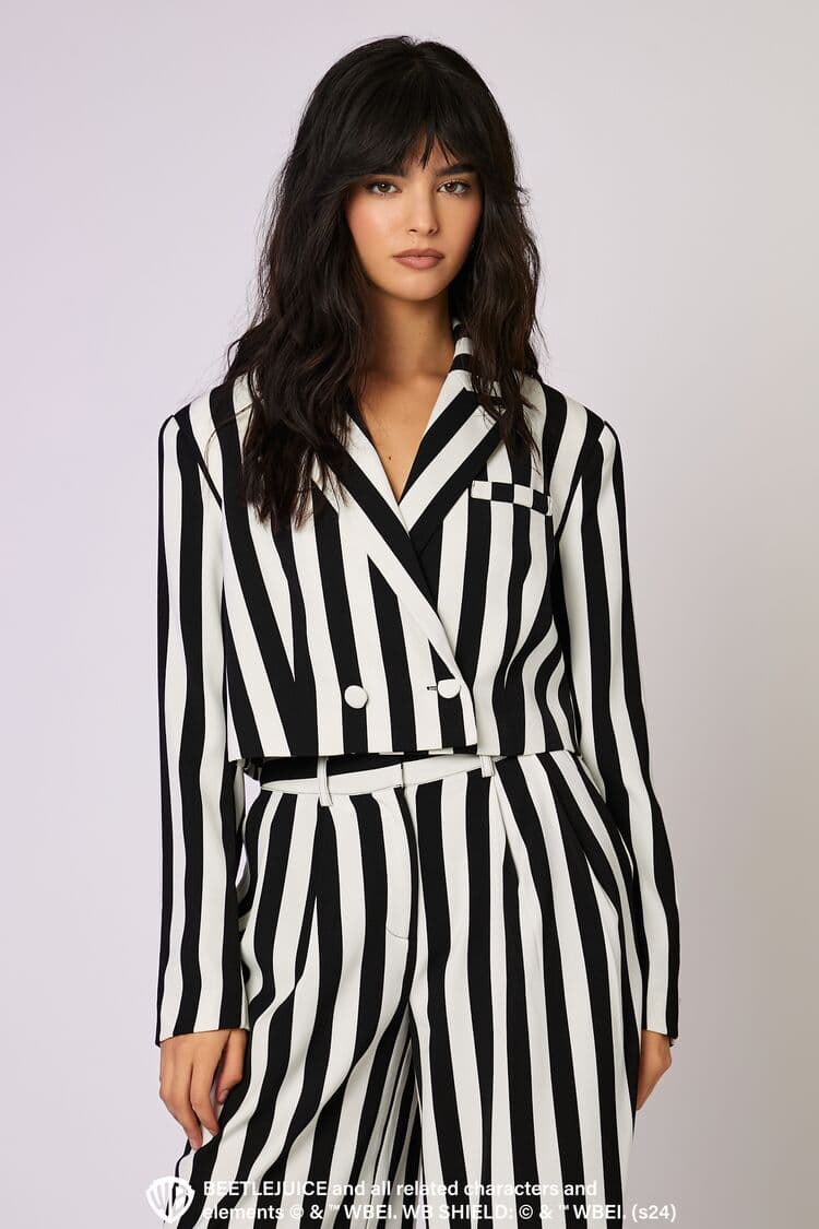 Çizgili Blazer Ceket