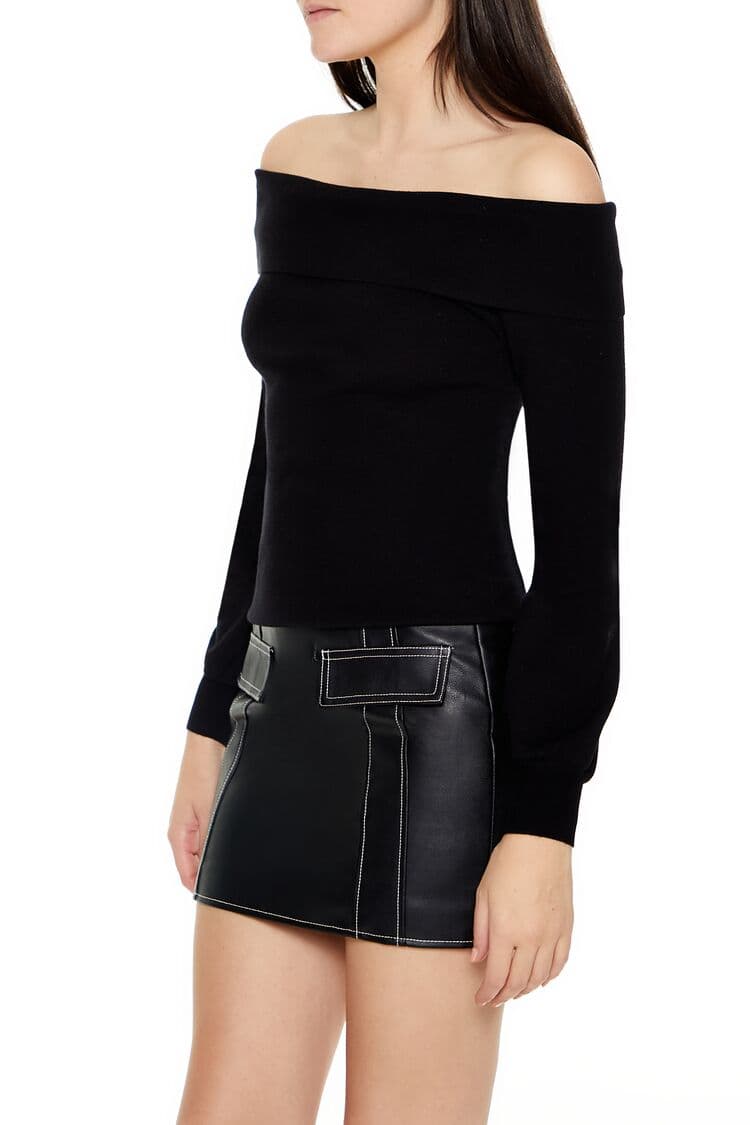 Vücuda Oturan Omuz Açık Kazak