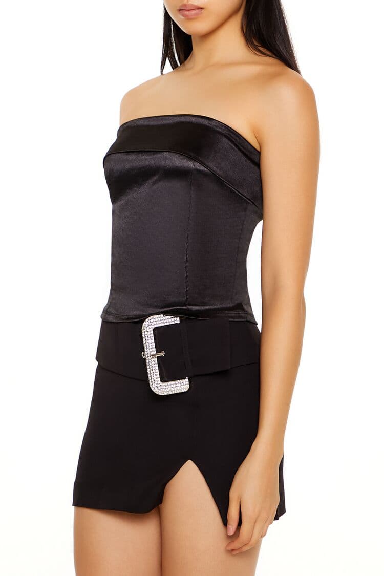 Straplez Yaka Saten Büstiyer