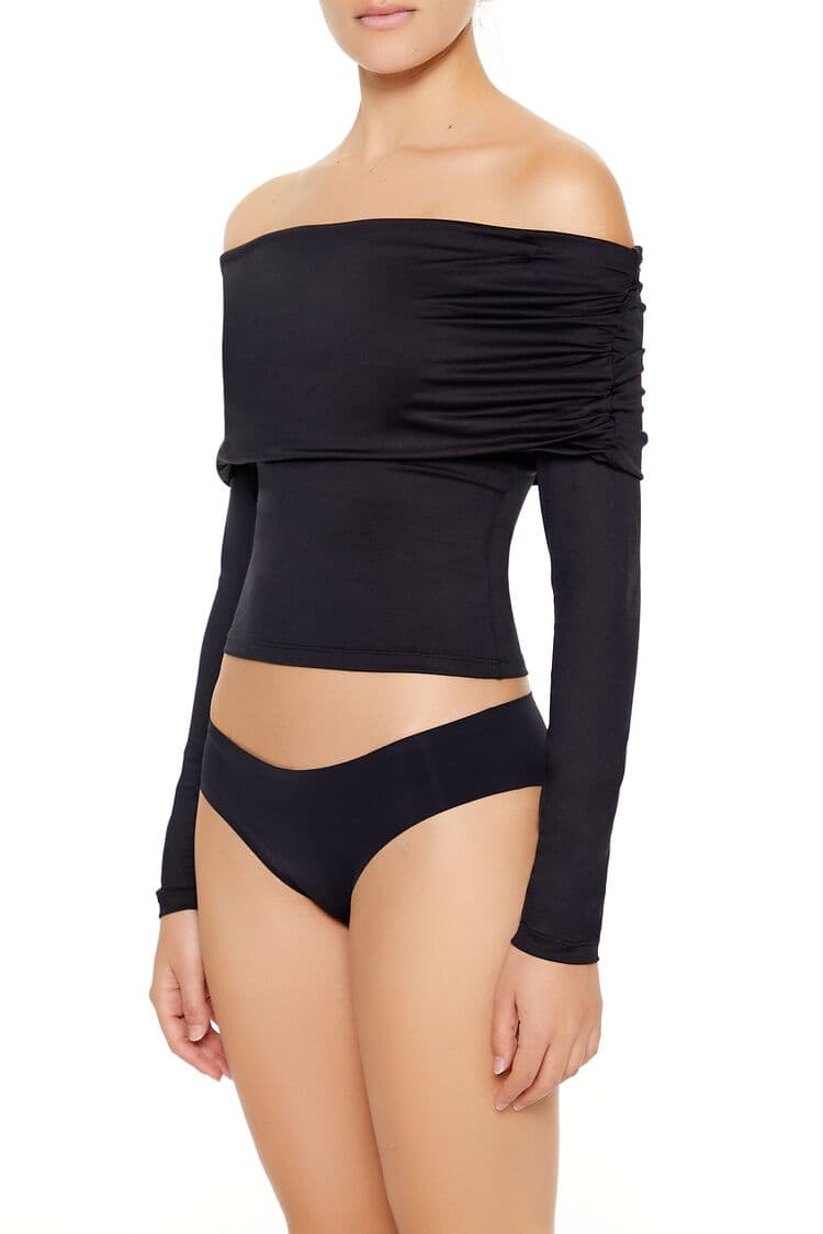 Şekillendirici Madonna Yaka Bluz