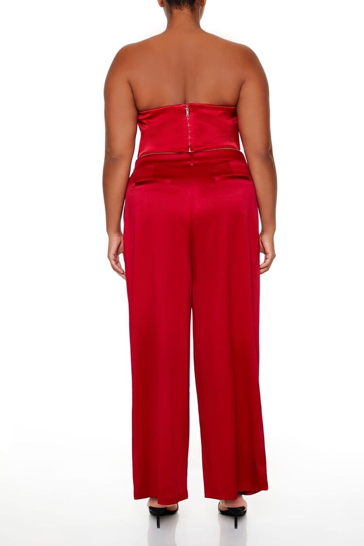 Plus Size Saten Pantolon