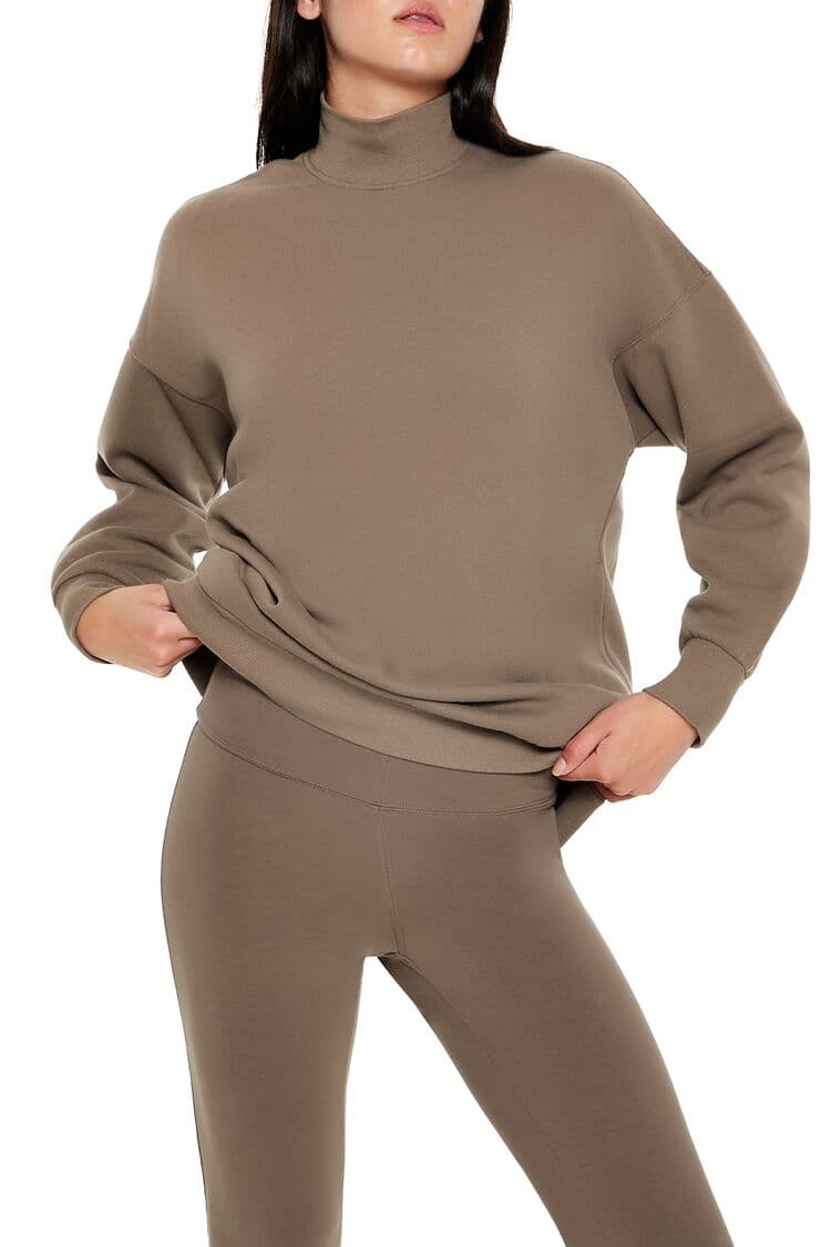 Fleece Balıkçı Yaka Sweatshirt