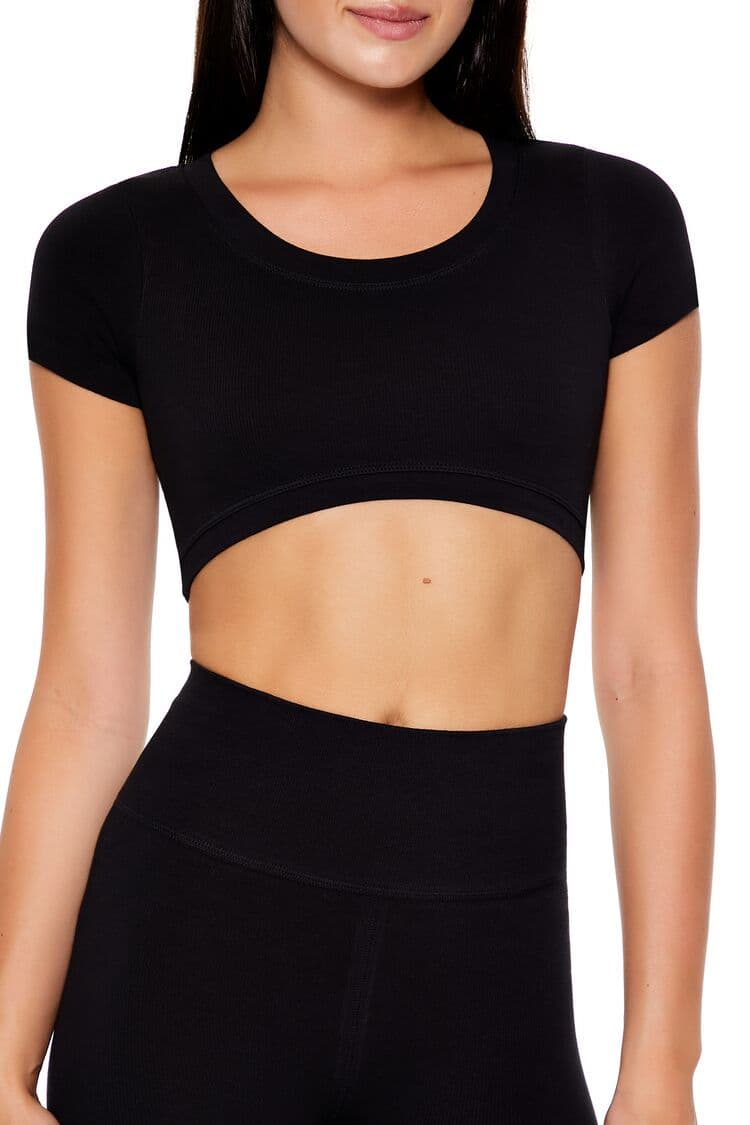 Aktif Dikişsiz Crop T-Shirt