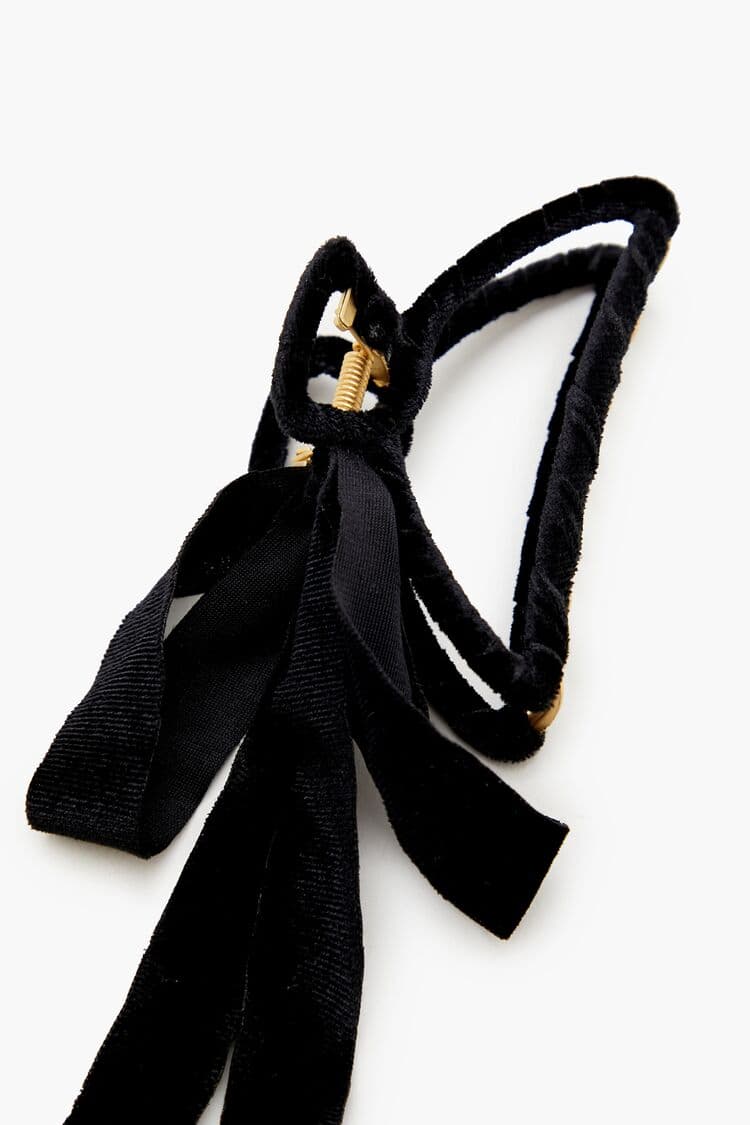 Kadife Fiyonklu Saç Tokası