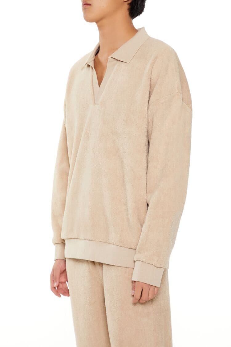 Yumuşak Dokulu Polo Yaka Sweatshirt