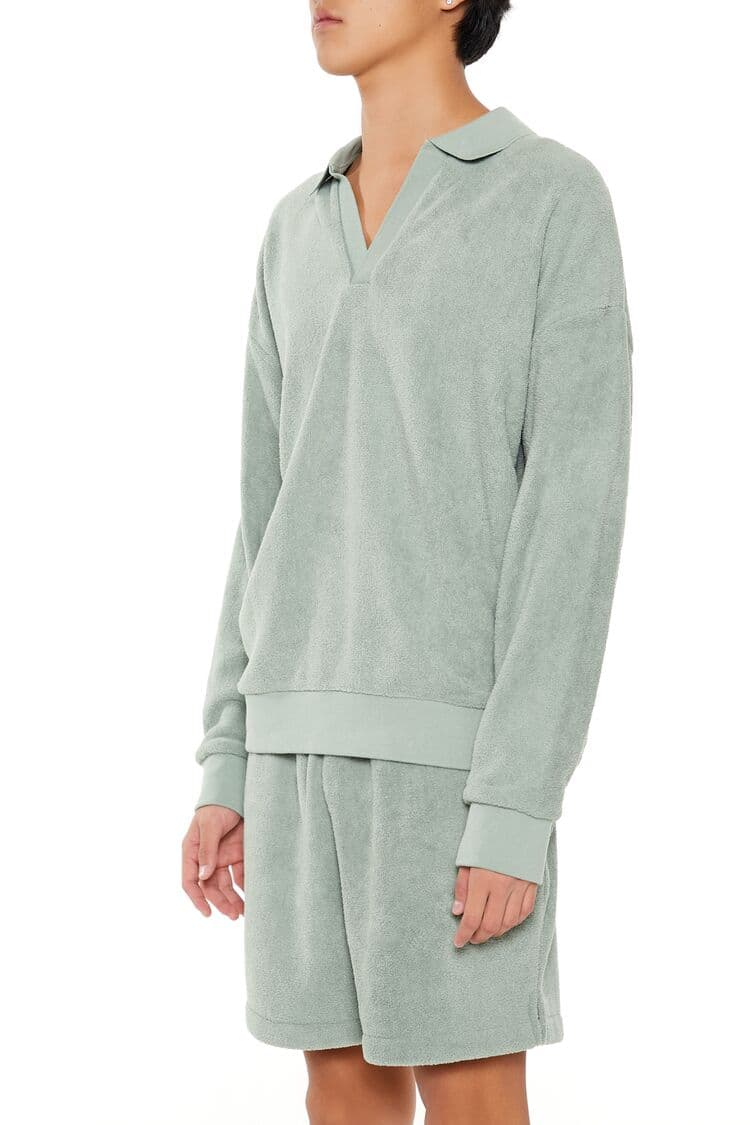 Yumuşak Dokulu Polo Yaka Sweatshirt