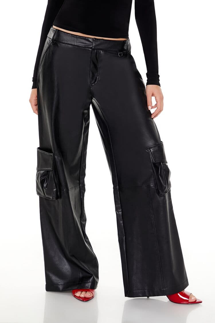 Suni Deri Kargo Pantolon