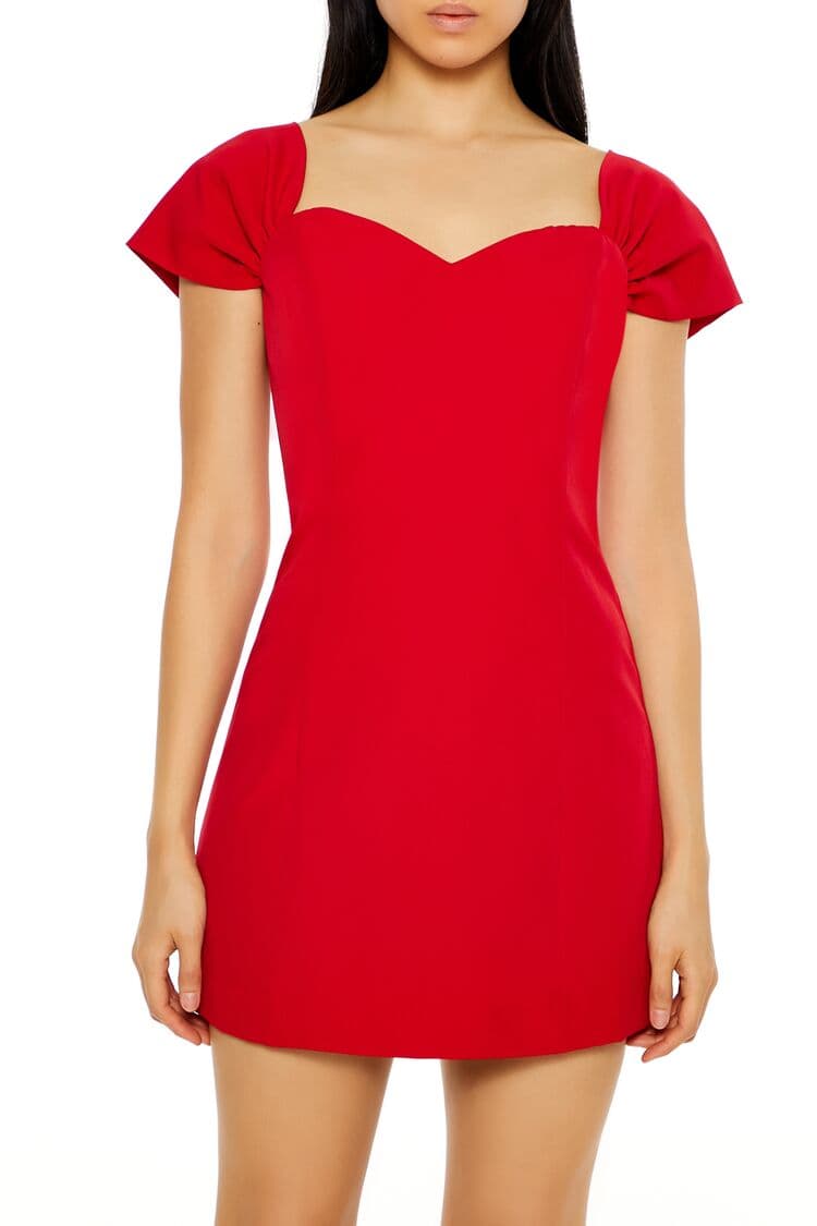 Kalp Yaka Mini Elbise