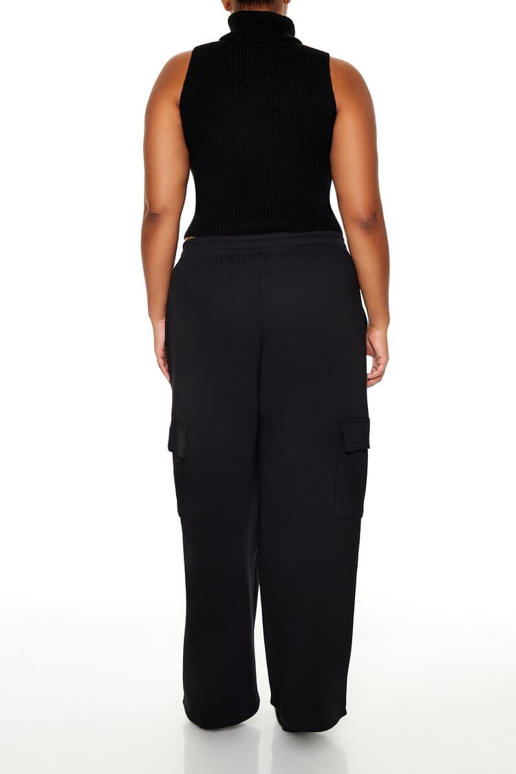 Plus Size Mid-Rise Kargo Eşofman Altı