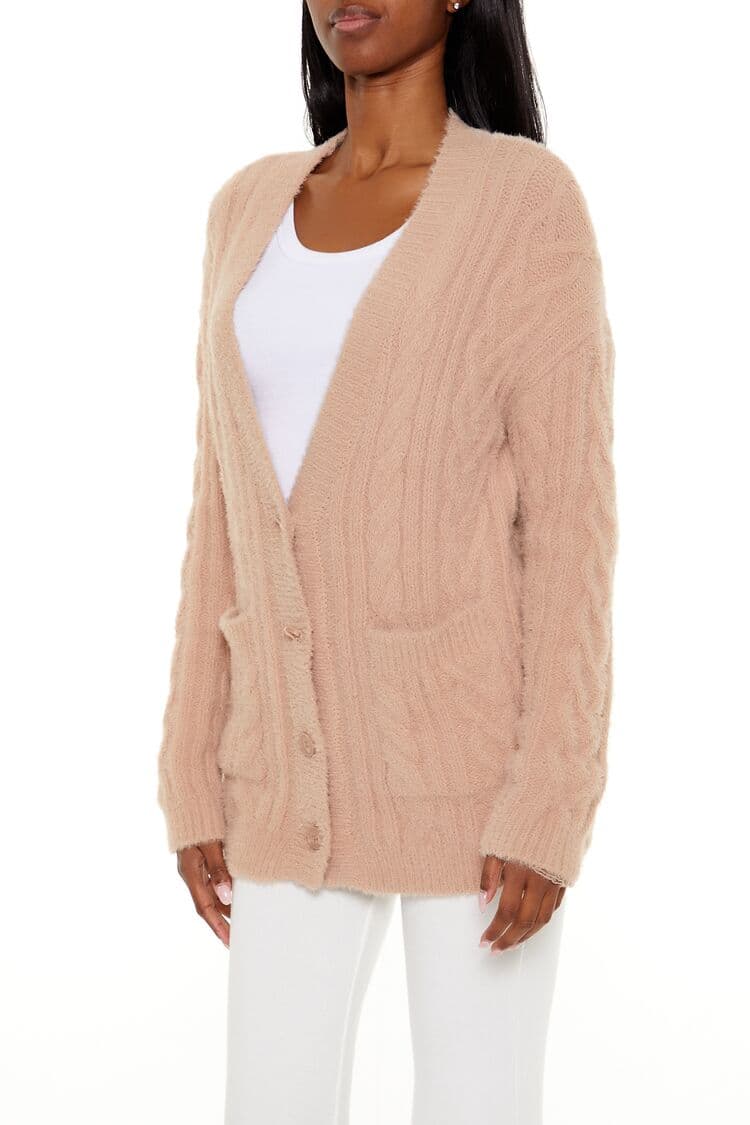 Saç Örgü Detaylı Hırka