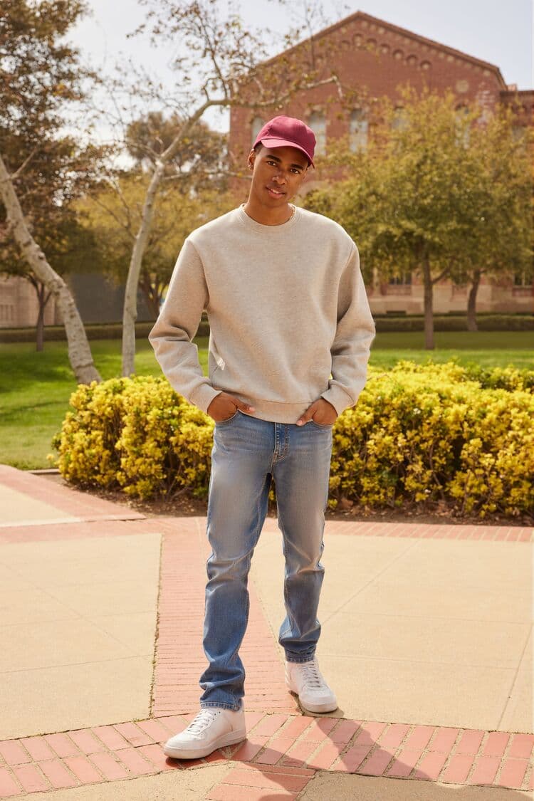 Pamuk Karışımlı Yuvarlak Yaka Sweatshirt