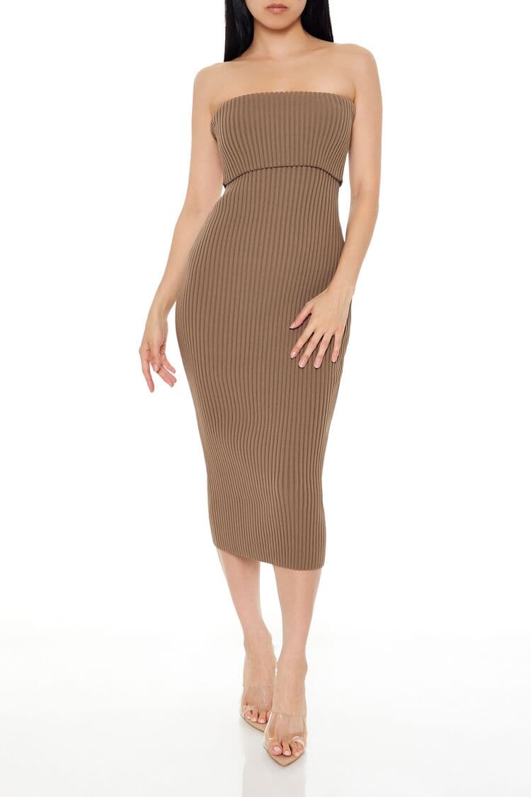 Katlanabilir Yaka Triko Elbise