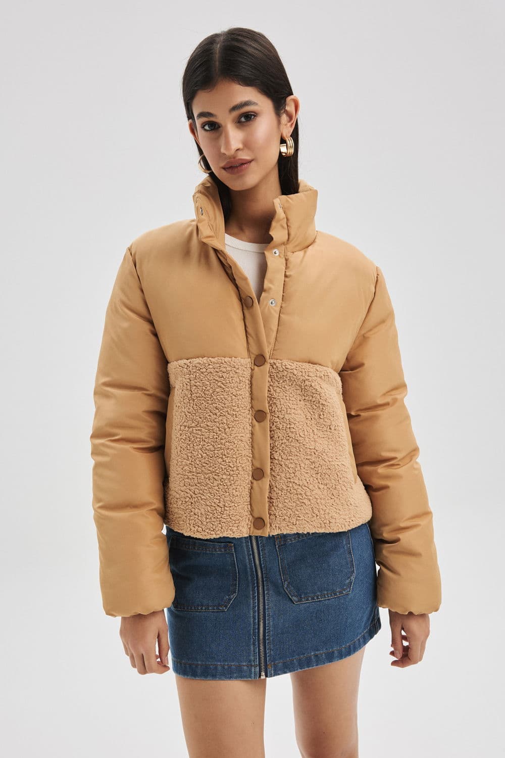 Tüylü Şişme Mont