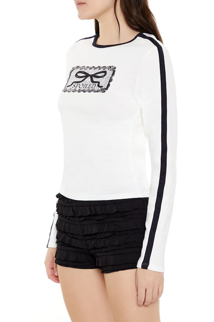 Fiyonk Baskılı Uzun Kollu Tişört