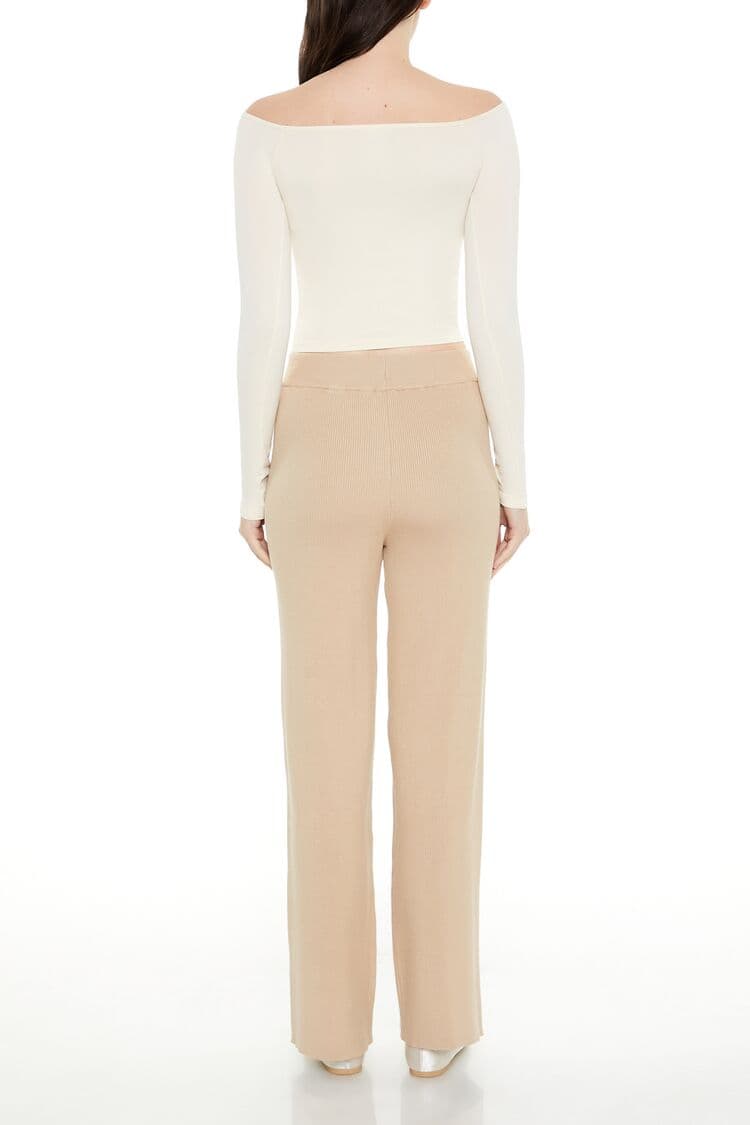 Wide-Leg Triko Pantolon