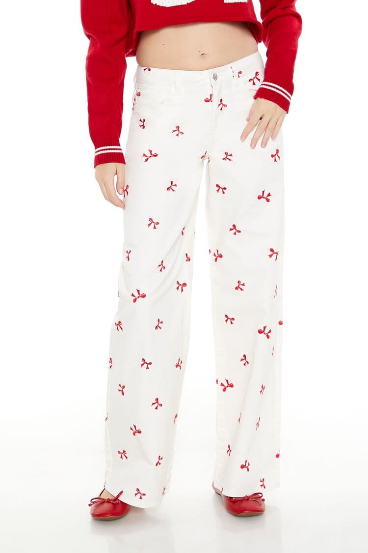 Fiyonk Desenli Baggy Pantolon