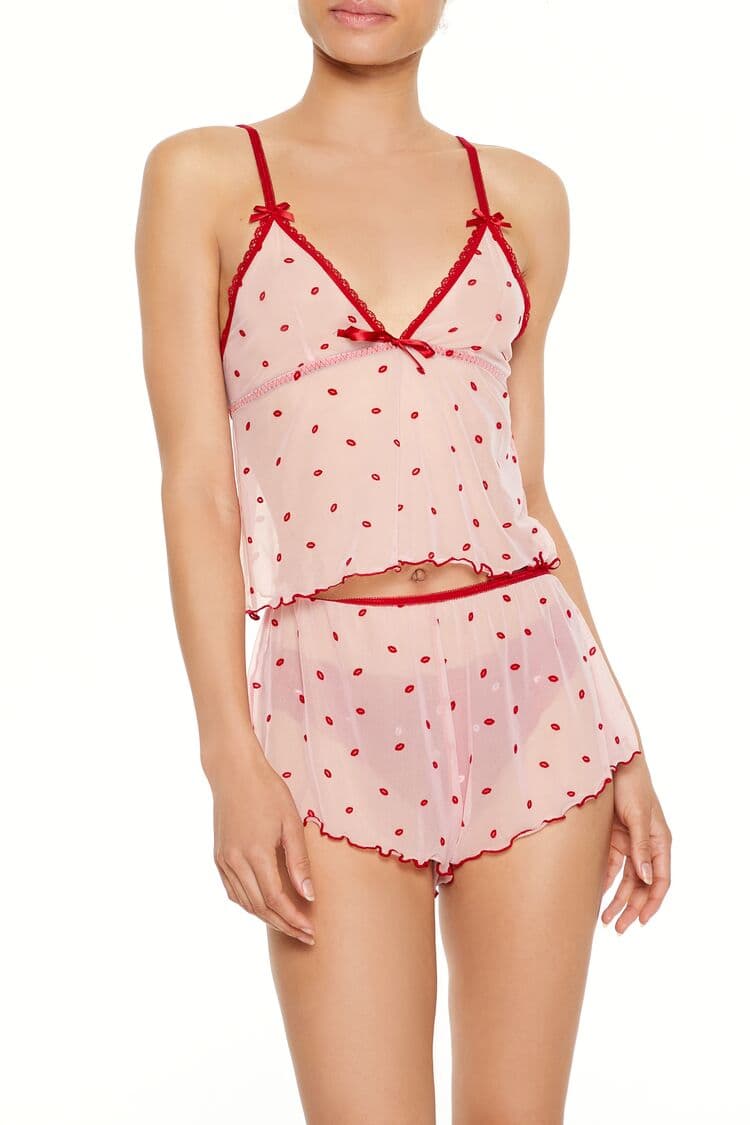 Öpücük Detaylı Atlet ve Şort Pijama Takımı