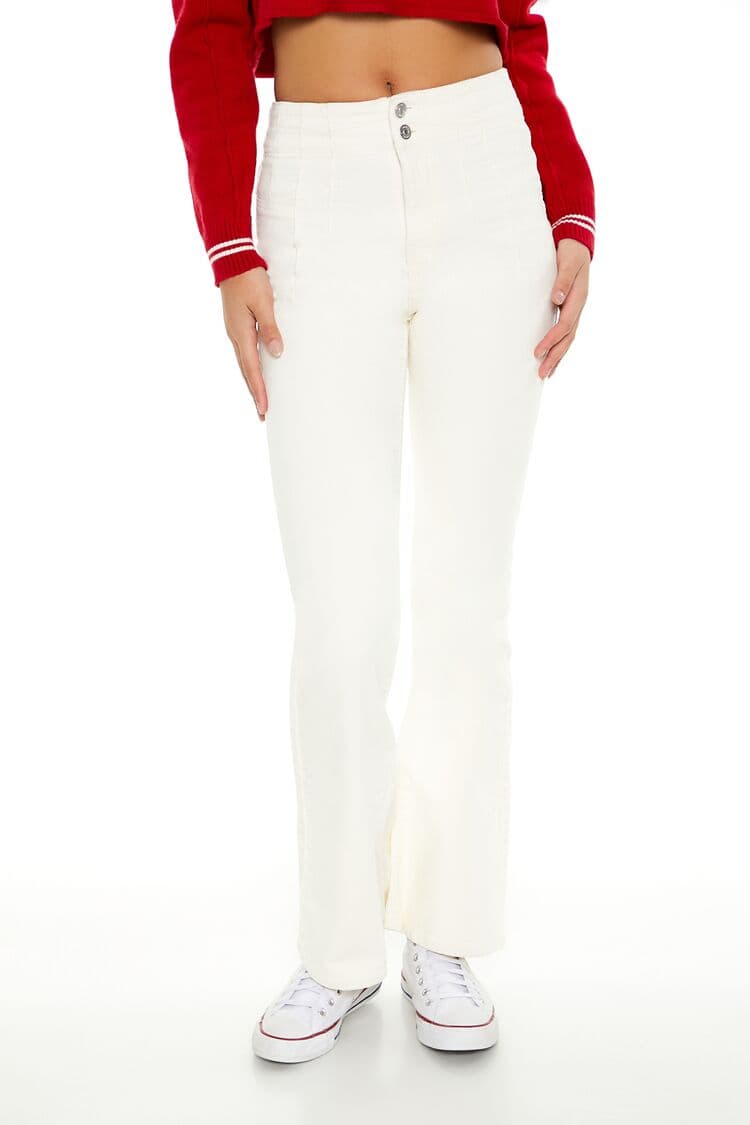 High-Rise Kadife Flare Pantolon