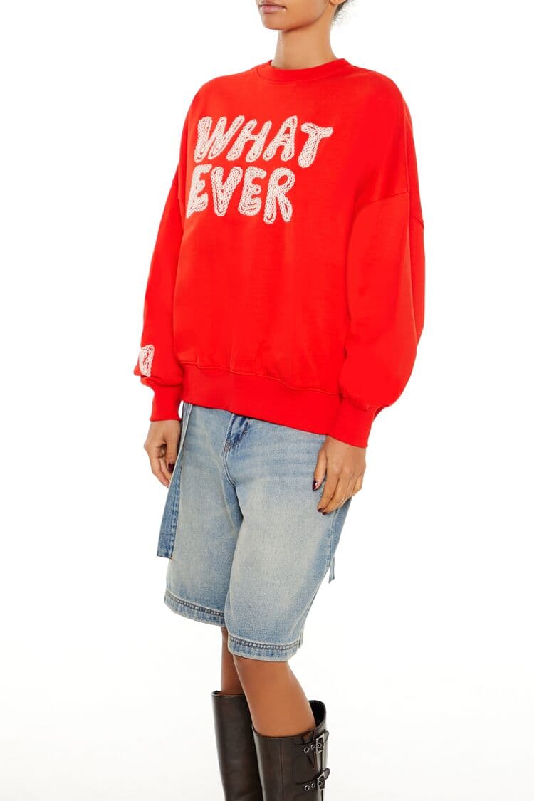 What Ever Yazılı Sweatshirt