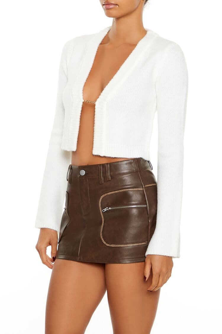 Zincir Detaylı Düğmesiz Hırka