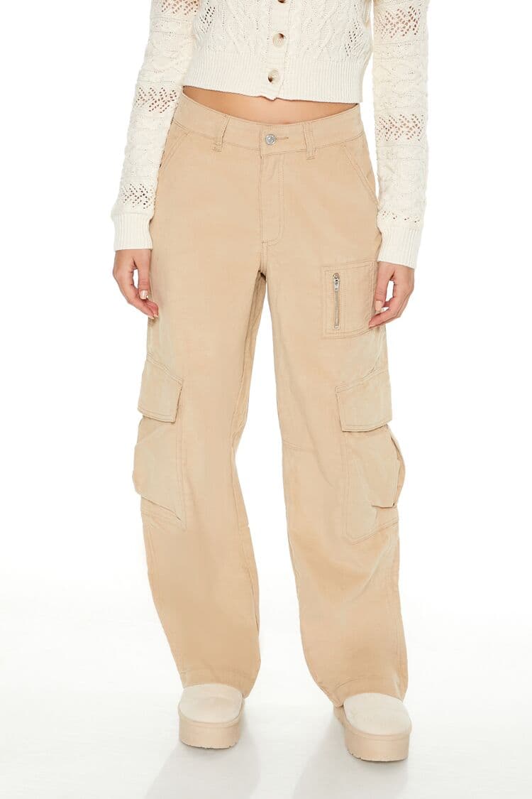 Kadife Straight Kargo Pantolon