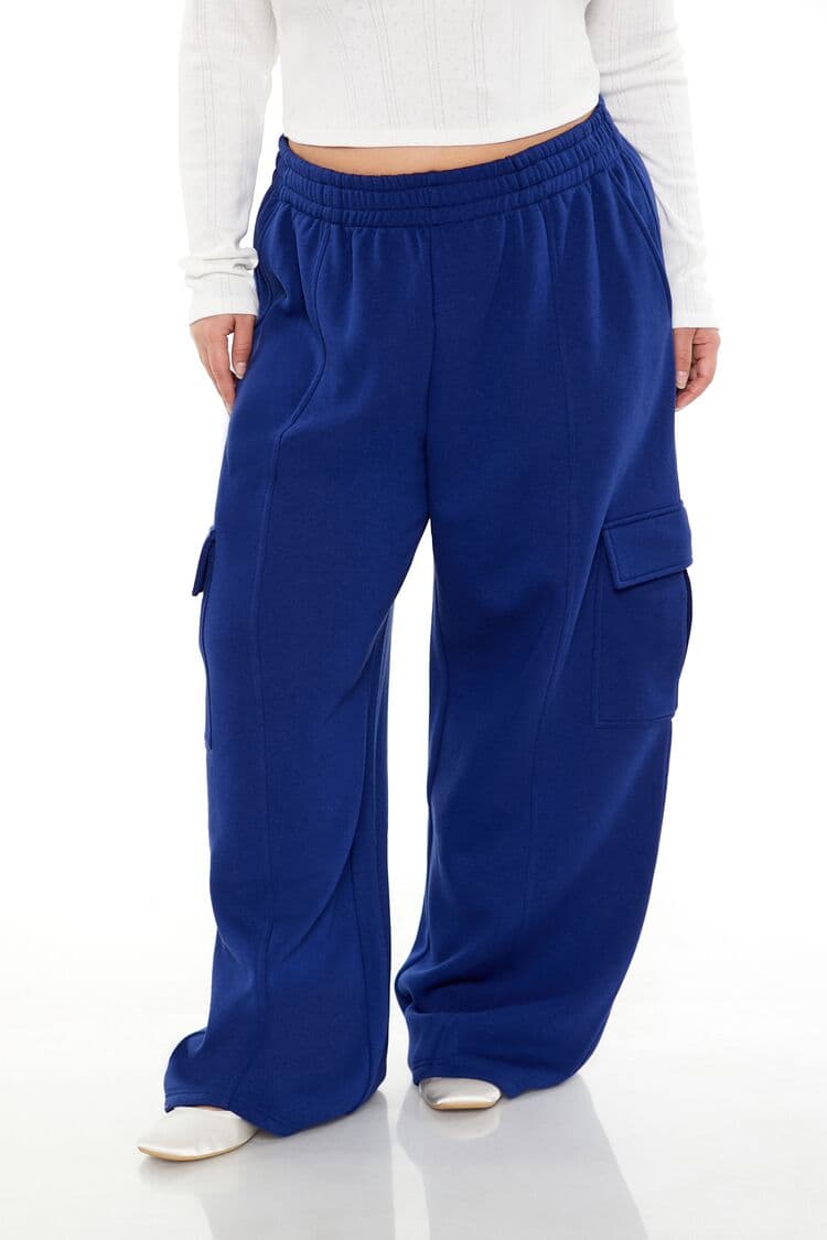 Plus Size Mid-Rise Kargo Eşofman Altı